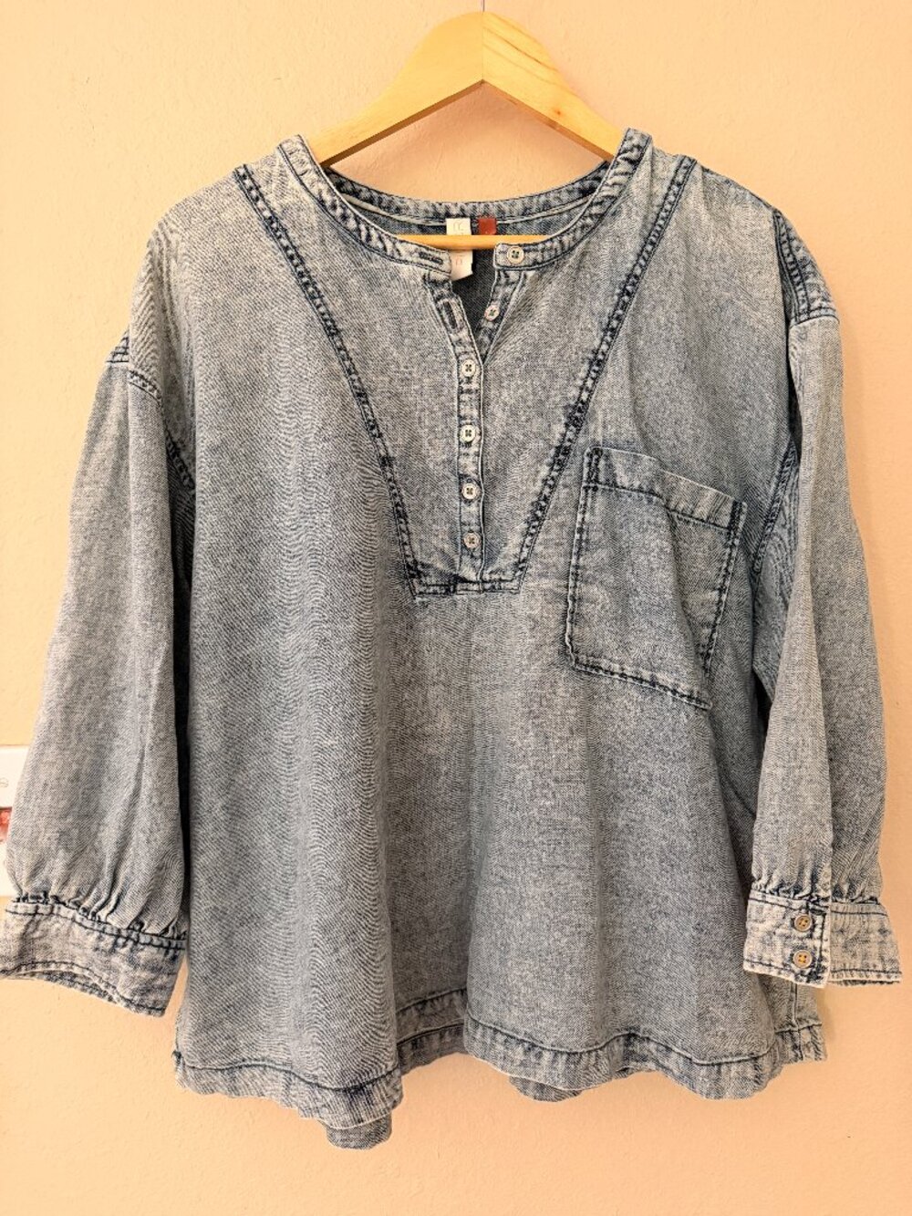 Pilcro by Anthropologie denim popover shirt, size L - Picture 1 of 5
